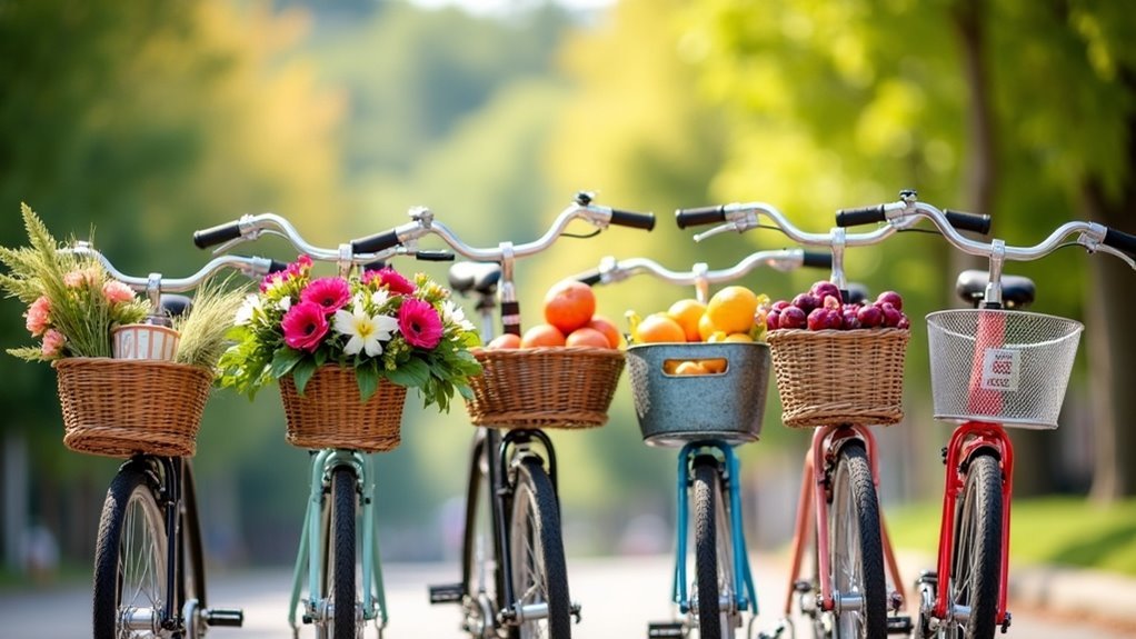 stylish functional bike baskets